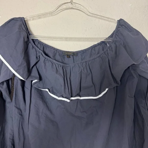 MaxSport Off The Shoulder Poplin Ruffle Frill Sleeve Top Dark Gray Size XL - Picture 5 of 5